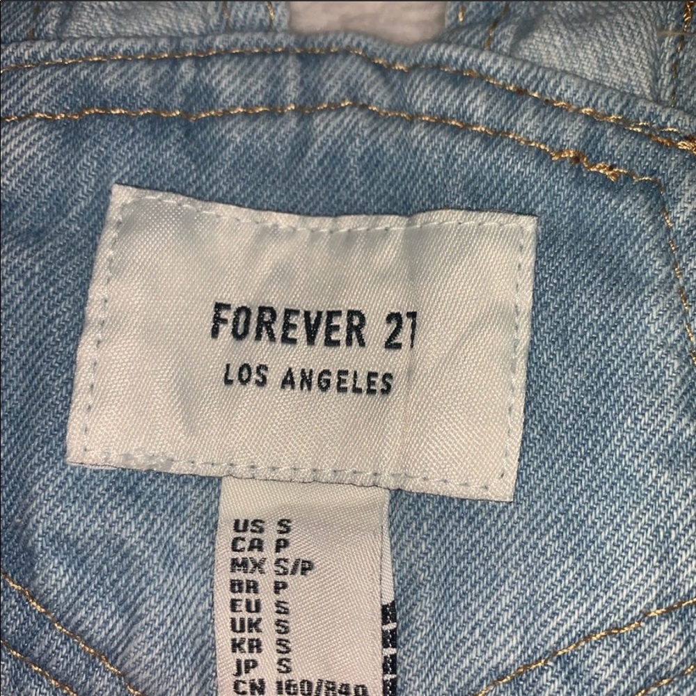 NWT Forever 21 Blue Denim Overall Dress Size SP - Picture 9 of 12